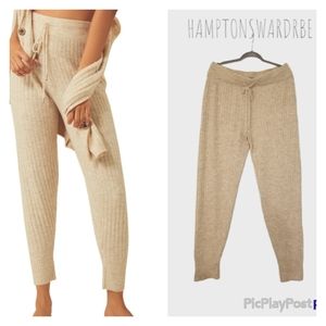 Free People🌏 Intimately Around The Clock Oatmeal Joggers NWOT L